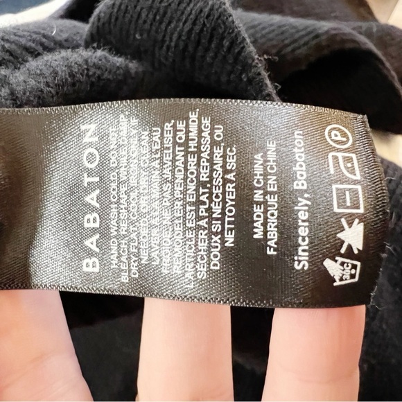 Aritzia BabatonBespoke Black Cardigan Ribbed Size Small Wool Linen Blend - Picture 5 of 6